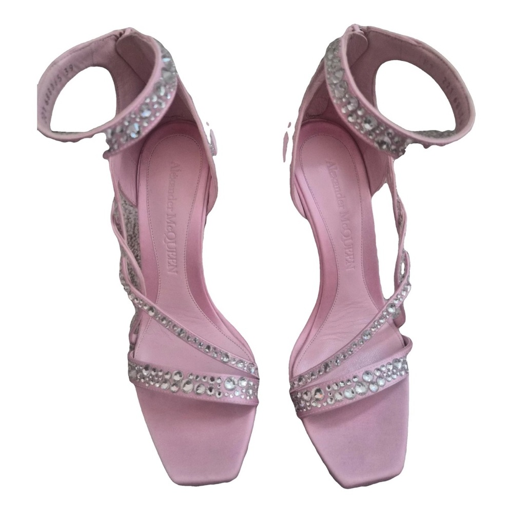 Alexander McQueen Pink Crystal Strap Sandals